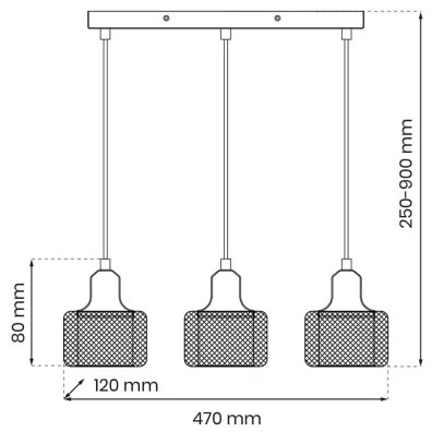 Csillár zsinóron LUMI 3xG9/8W/230V
