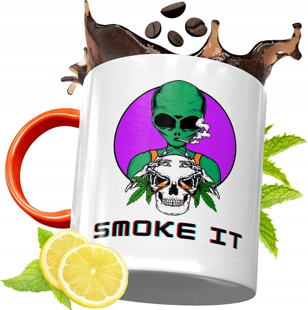 Narancssárga Bögre Dohányosoknak Ajándék fényképes nyomattal