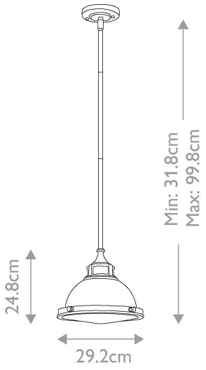 Hinkley HK-AMELIA-P-S-RB - Csillár rúdon AMELIA 1xE27/60W/230V réz