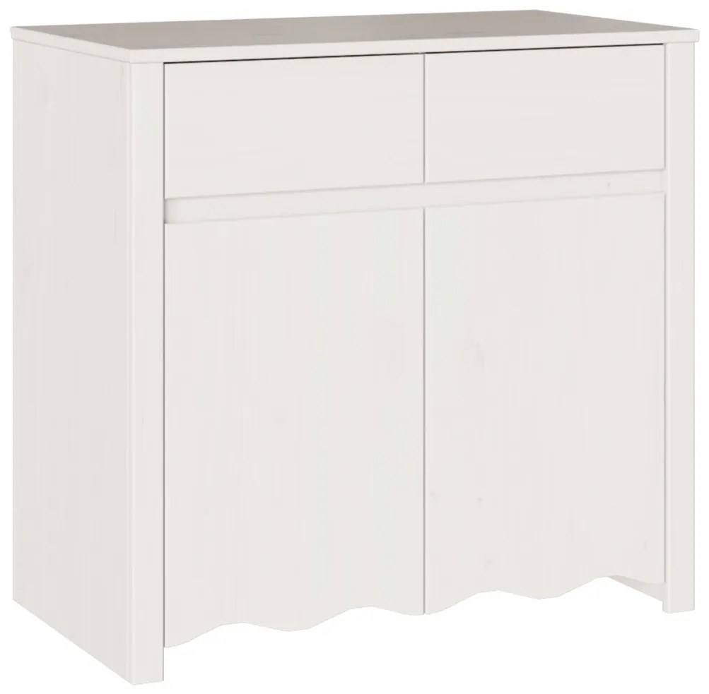 Oldalszekrény &quot;&quot;DRAMMEN&quot;&quot; Fehér 79x43x75,5 cm Tömbfenyő