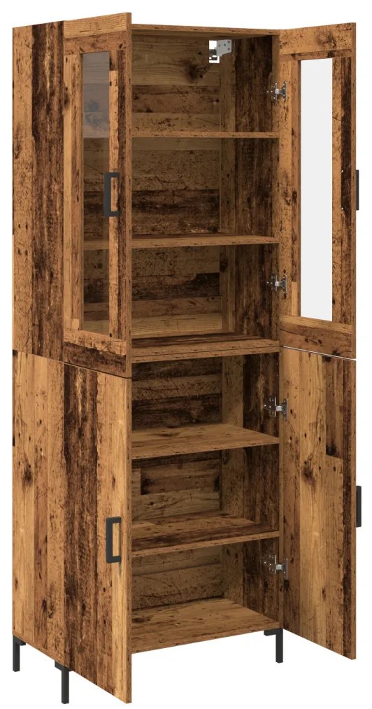 vidaXL Magasfiú 2 pcs Régi fa 69,5 x 34 x 180 cm Faanyag