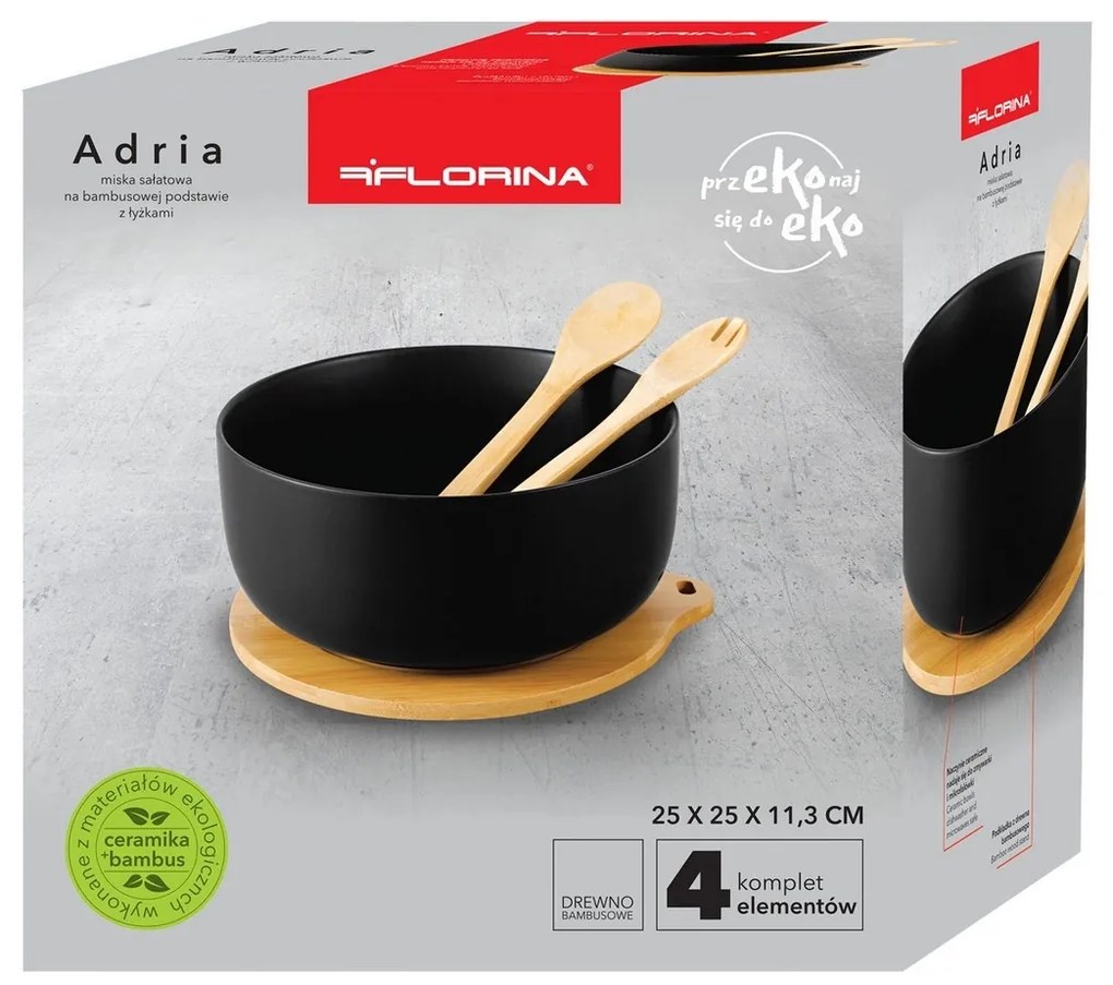 Florina Adria Saláta készlet 3,5 l, fekete