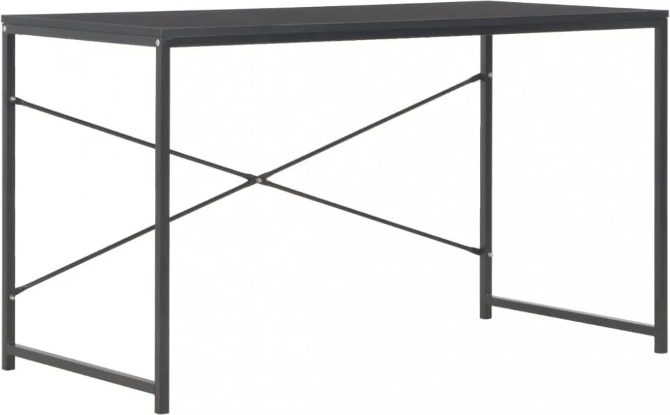 Fekete számítógépasztal 120 x 60 x 70 cm