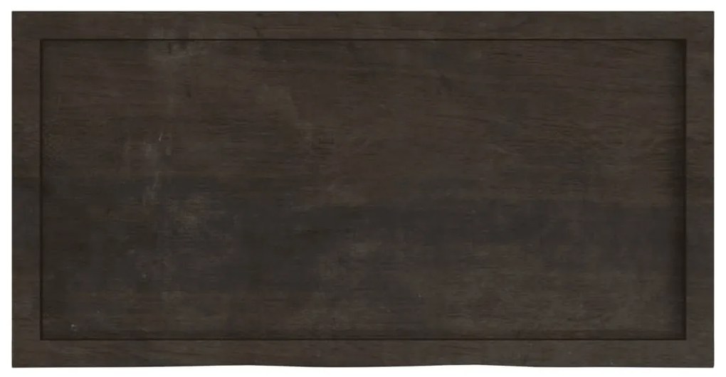 sötétbarna kezelt tömör tölgyfa fali polc 100x50x(2-6) cm