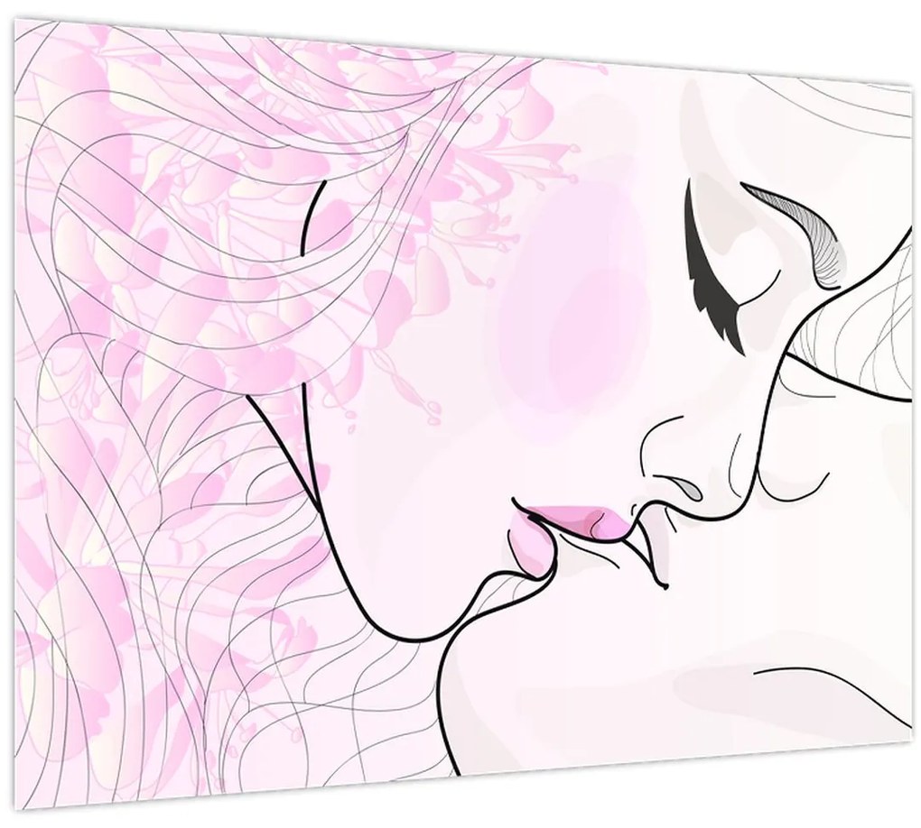 Kép - csók (üvegen) (70x50 cm)