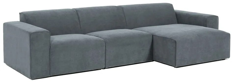 Szürke kordbársony sarokkanapé (jobb oldali) Sting – Scandic