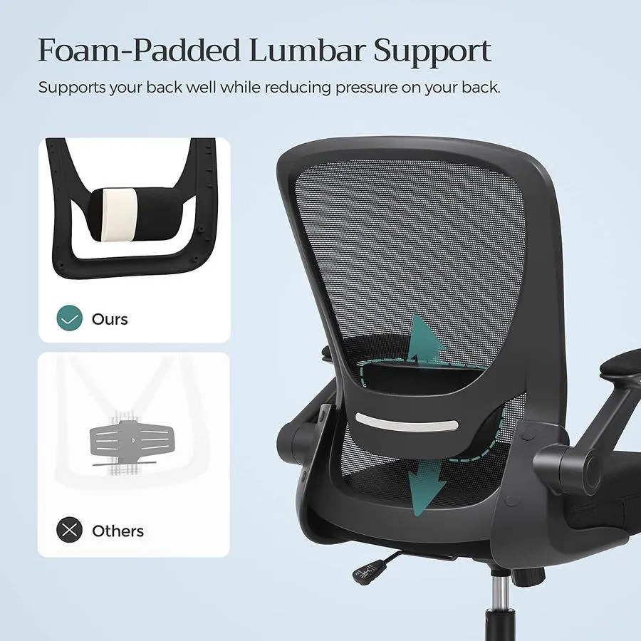 irodai szék összecsukható karfákkal, ergonomikus számítógépes szék