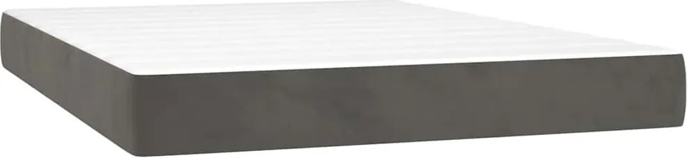 vidaXL sötétszürke bársony zsebrugós ágymatrac közepes keménységű 140x210x20 cm