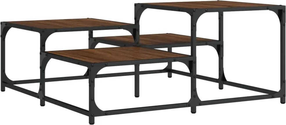 vidaXL barna tölgy színű szerelt fa dohányzóasztal 87,5 x 87,5 x 40 cm