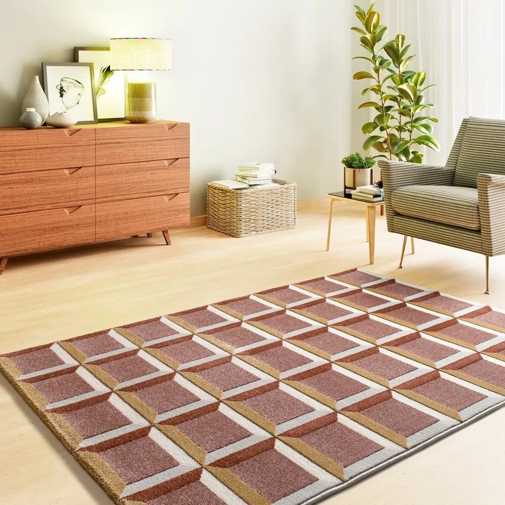 Terrakotta színű szőnyeg 160x230 cm Amara – Universal