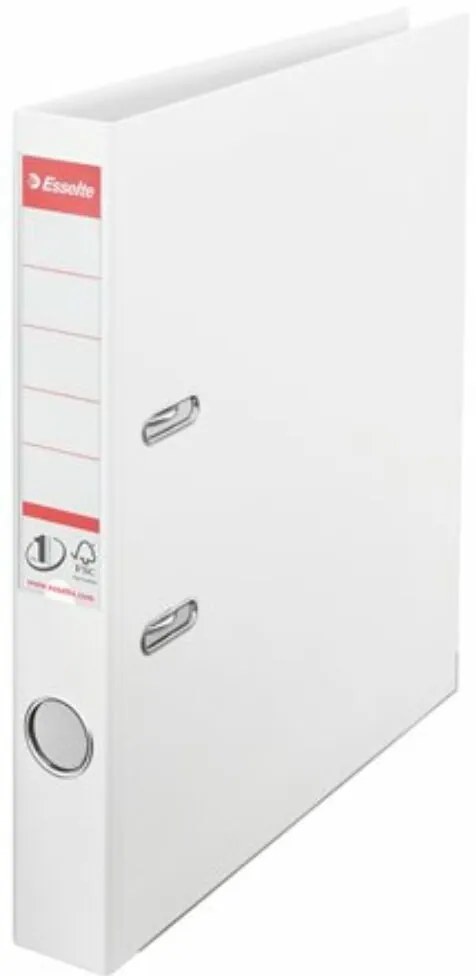 Iratrendező, 50 mm, A4, PP, élvédő sínnel, ESSELTE Standard, Vivida fehér (E811400)