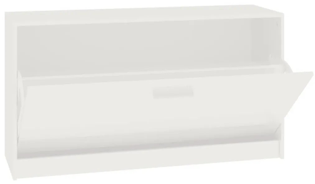 magasfényű fehér cipőpad 80 x 24 x 45 cm rétegelt fa