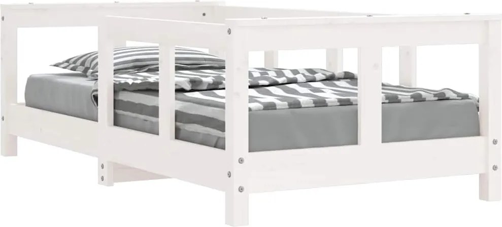 vidaXL fehér tömör fenyőfa gyerekágykeret 70 x 140 cm