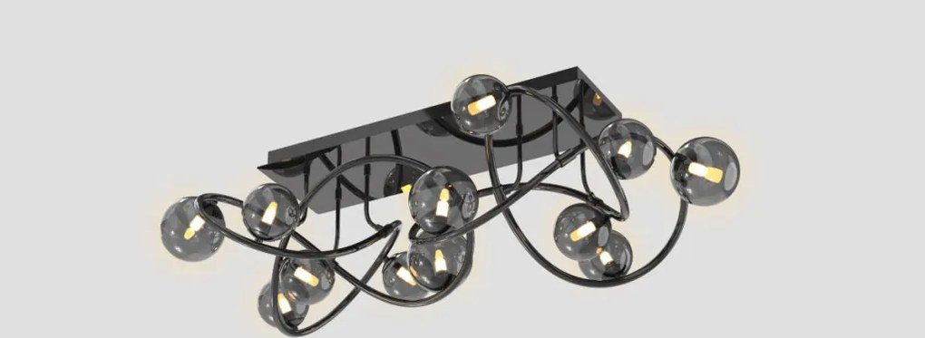 AVIANO LIGHTING 9014-1205 NANCY Glamour Mennyezeti Lámpa Fekete, Füstös G9 IP20