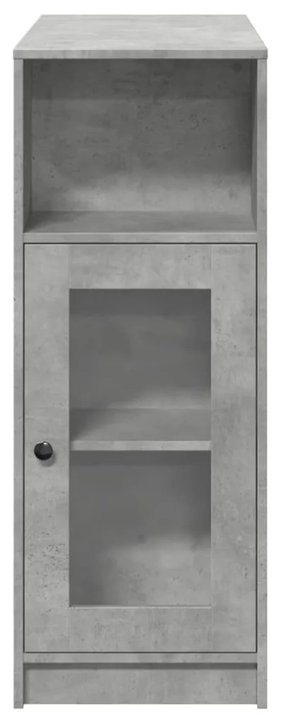 betonszürke szerelt fa tárolórekeszes bárasztal 101x40x103,5 cm