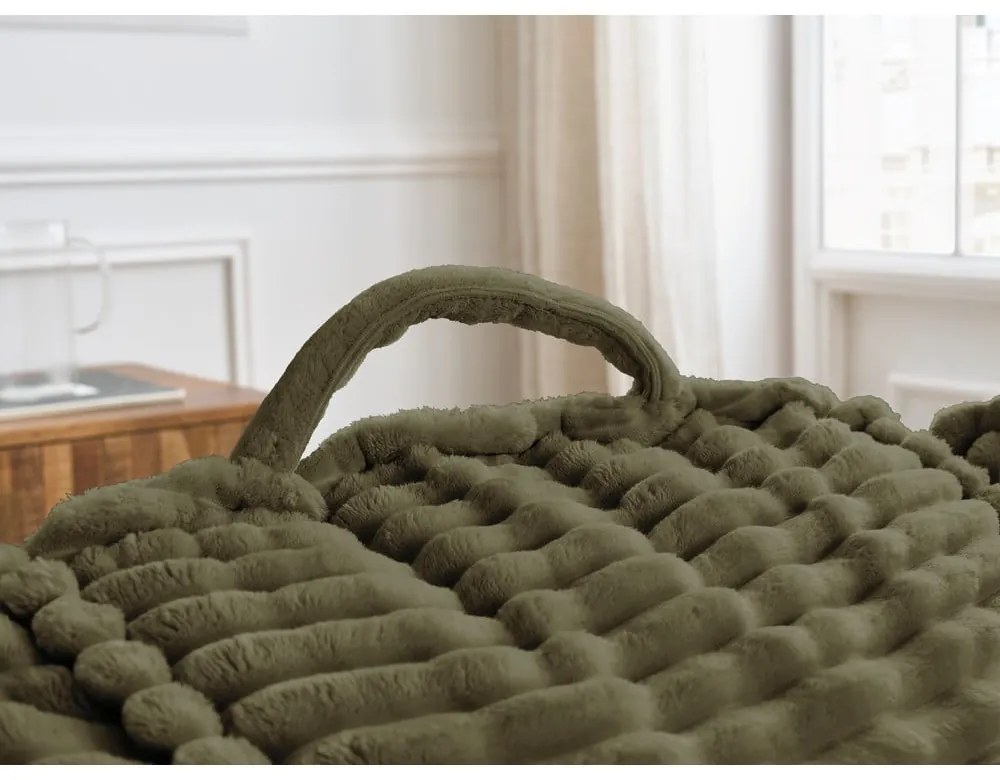 Zöld kordbársony babzsákfotel Socrate – Bobochic Paris