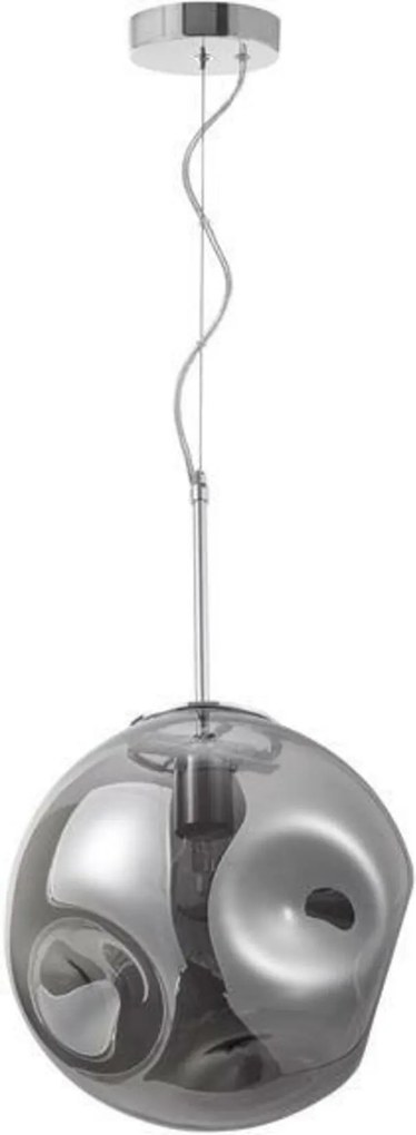 Nova Luce függeszték Mayan krómozott fém füstszürke üveg E27 1x12W