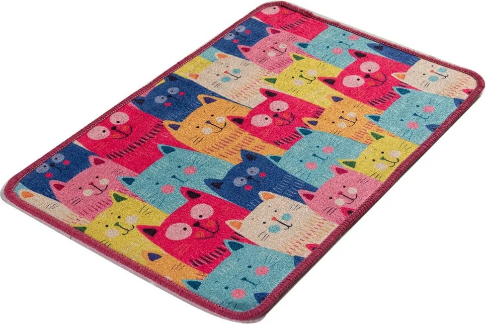 Meow színes fürdőszobai szőnyeg