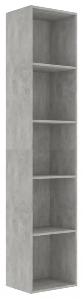 betonszürke szerelt fa könyvszekrény 40 x 30 x 189 cm