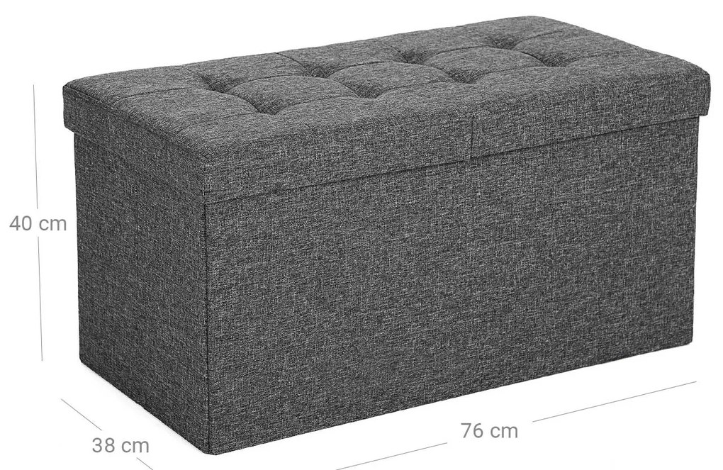 Taburett csukható fedéllel OTTOMAN 76x38 cm, sötétszürke