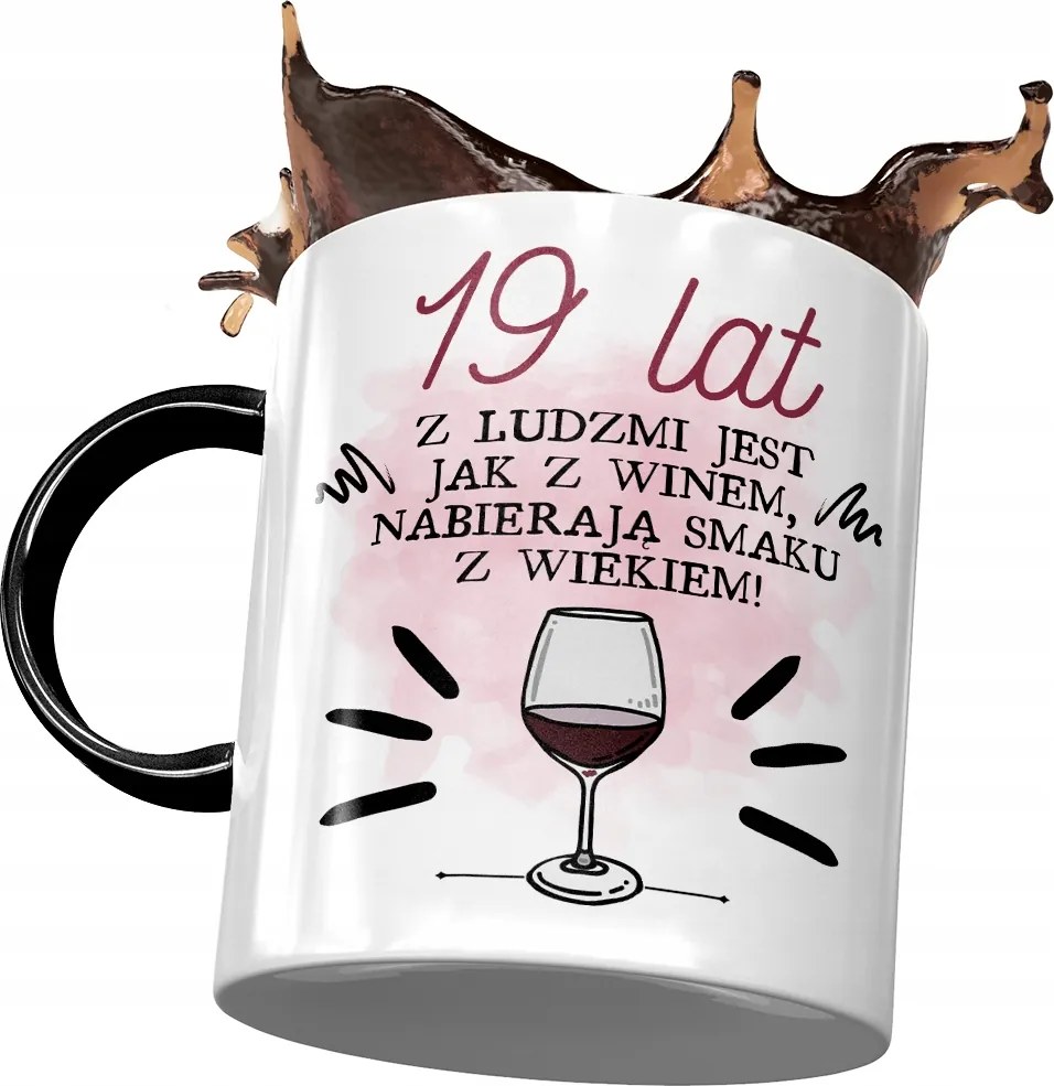 Fekete Bögre Születésnapra 19 19. 19. Ajándék Nyomtatott Fotóval