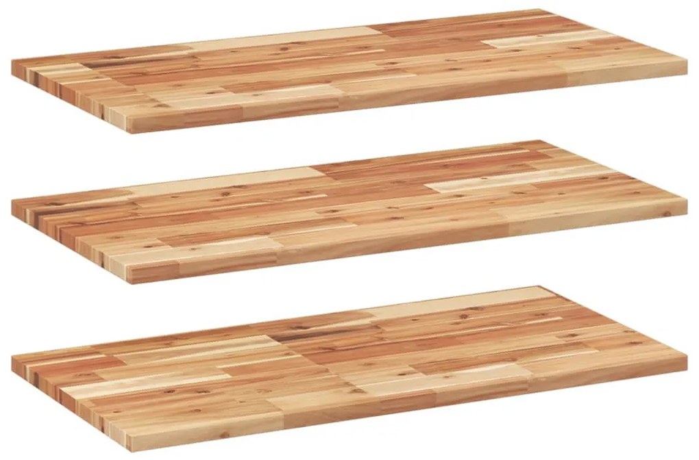 3 db olajbevonatú tömör akácfa függőpolc 100 x 40 x 2 cm