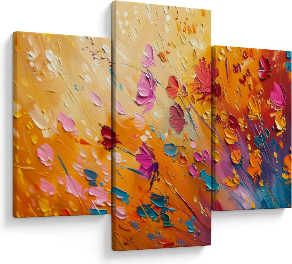 Kép - Színes virágok festése (90x60 cm)