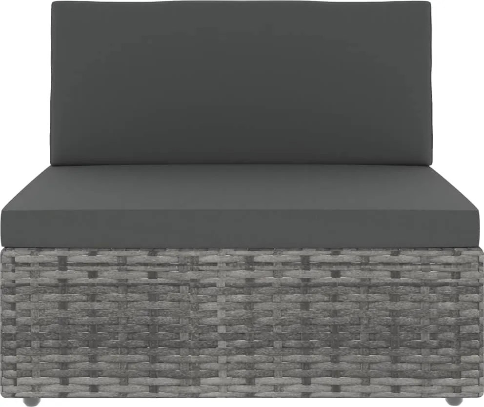 vidaXL szürke polyrattan középső kanapéelem
