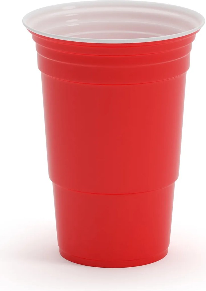 BeerCup Andrews, piros söröspoharak, 473 ml (16 oz), robusztus, mellékelve labdácskák és szabályok