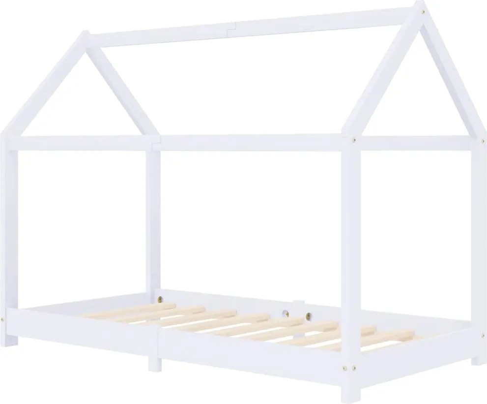 vidaXL fehér tömör fenyőfa gyerekágy-keret 70 x 140 cm