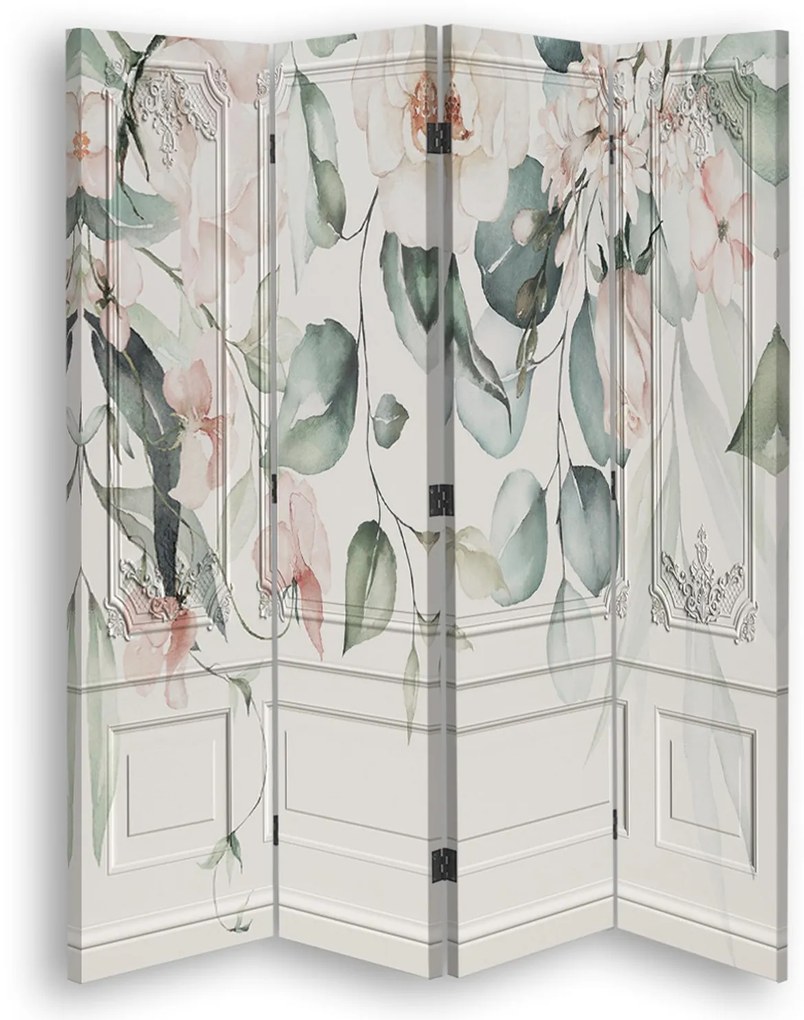 Gario Paraván Pasztell virágok Méret: 145 x 170 cm, Kivitelezés: Klasszikus paraván