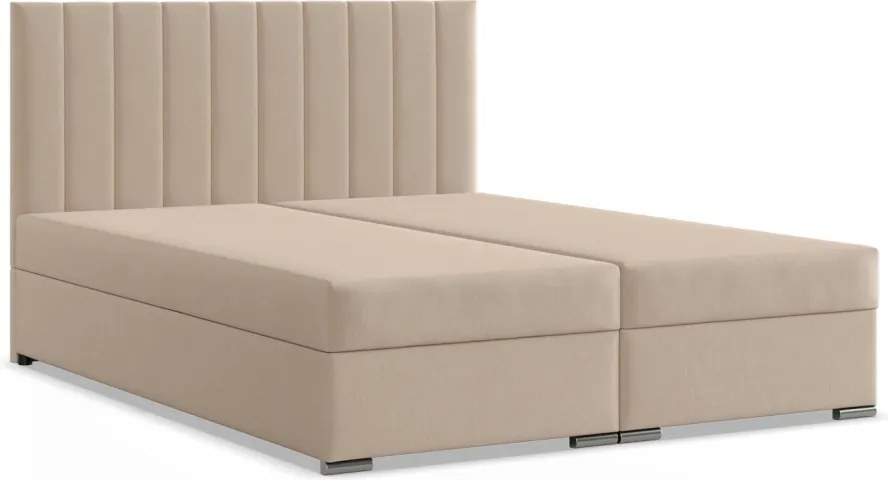 Agen ágy, szövet, 160 x 200, ágyneműtartóval, bézs