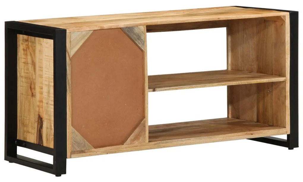 Cipőpad 100x40x50 cm Tömör Fa Durva Mangó