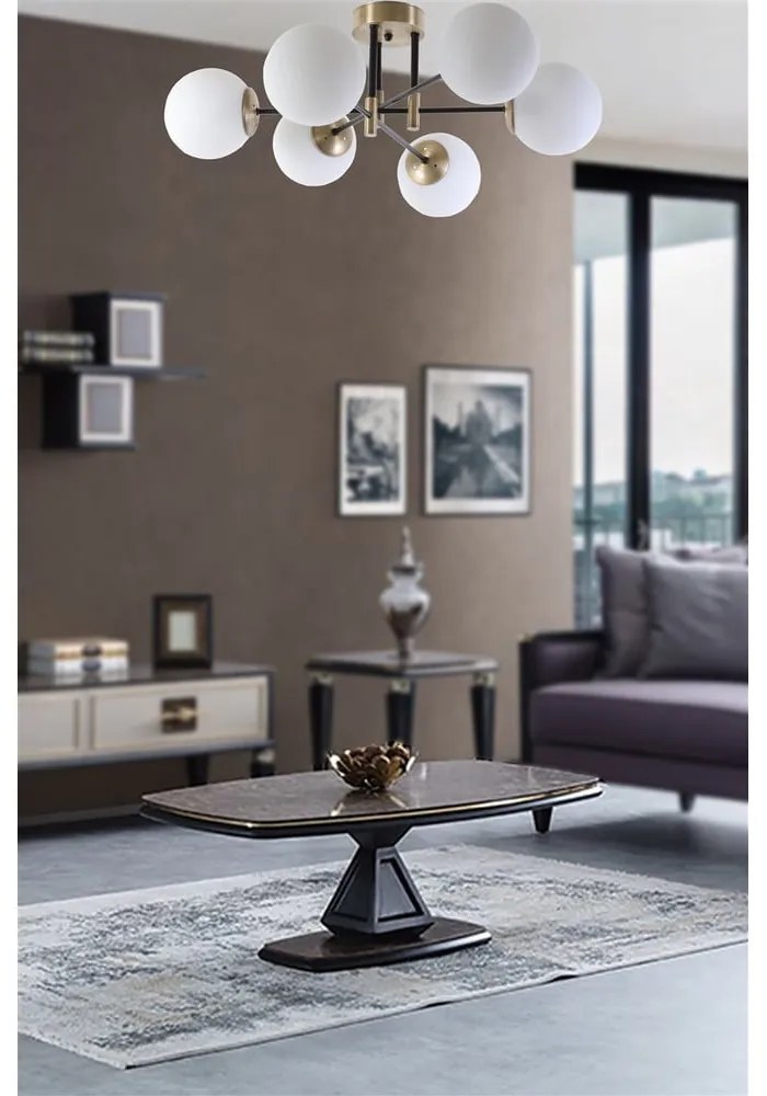 Fehér-aranyszínű mennyezeti lámpa üveg búrával ø 15 cm Dolunay – Opviq lights