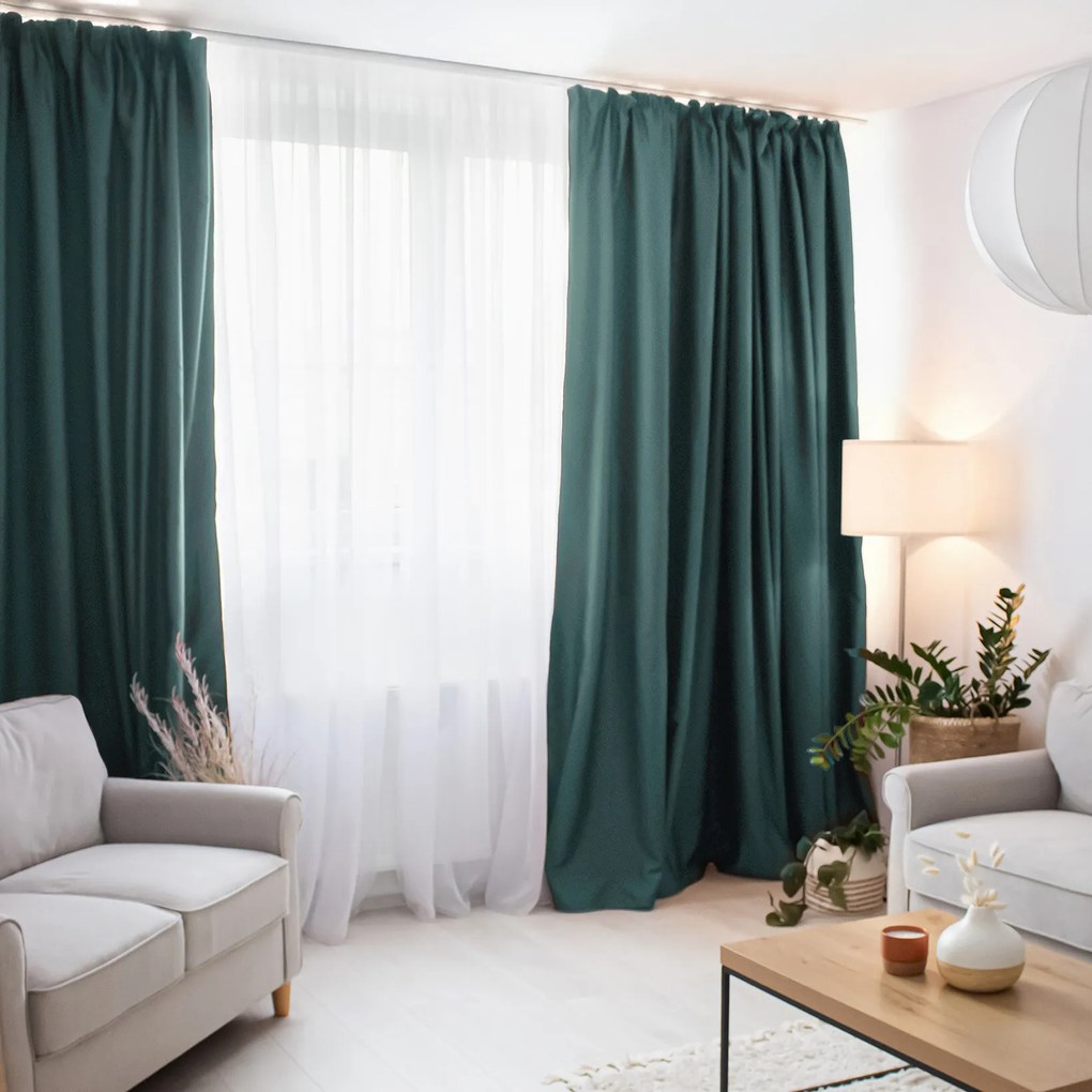 Goldea sötétítő függöny blackout szatén fényű - petróleum színű 270x220 cm