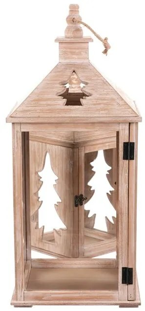 Fából készült lámpás készlet, 2 db, természetesszínű