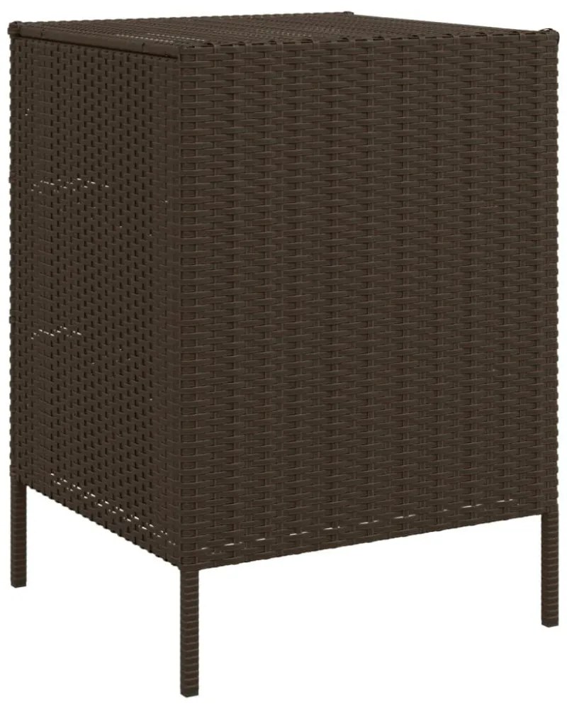 barna polyrattan kerti tárolószekrény 55 x 59 x 80 cm