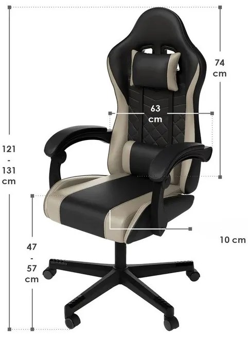 Juskys HyperSeat irodai szék - fekete/bézs