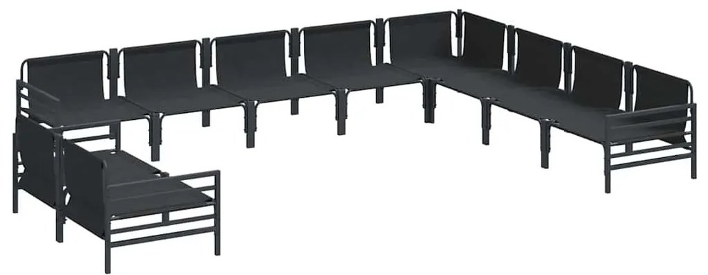 Kerti Kanapé Szett 10 pcs Antracit Acél