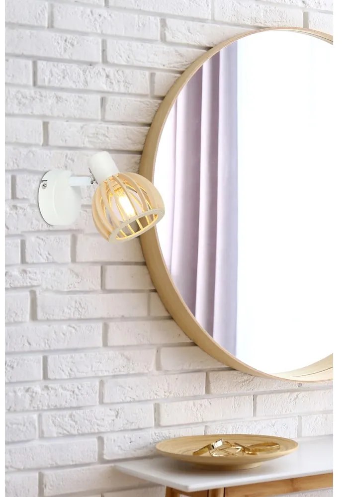 Fehér-natúr színű fali lámpa ø 10 cm Atarri – Candellux Lighting