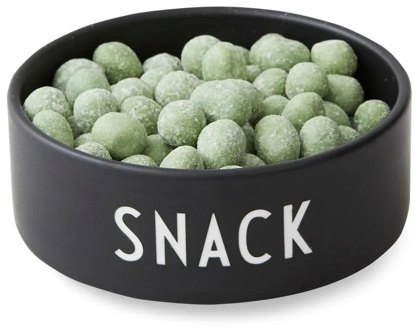 Snack fekete porcelántál, ø 12 cm - Design Letters