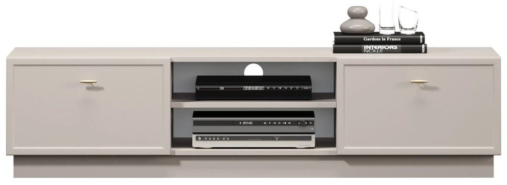 Lorini TV-szekrény 150 cm fiókokkal - kasmír / arany T-bar fogantyúk