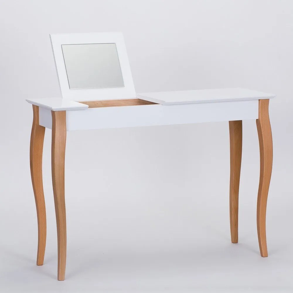 Dressing Table fehér fésülködőasztal tükörrel, hosszúság 105 cm - Ragaba