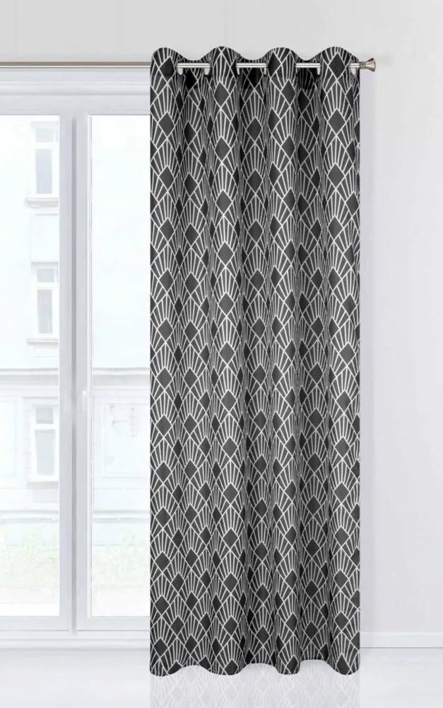 Luxus sötétszürke dekoratív drapéria nappaliba Hossz: 250 cm