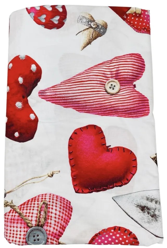 Pamut lepedők Deluxe 3D Love fehér TiaHome - 1x Párna 90x70cm, 1x Paplan 140x200cm