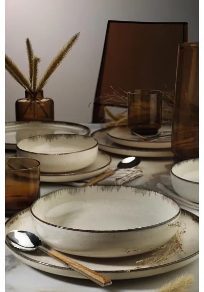 16 részes bézs porcelán étkészlet