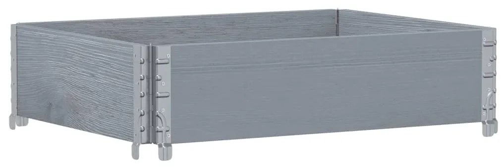 szürke tömör fenyőfa kerti növénytartó 80 x 60 cm