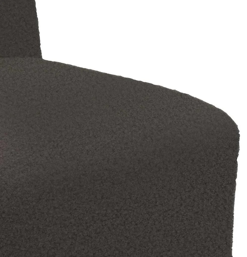 moduláris kanapéegység karfa nélkül sötétszürke, göndör, gyapjúszerű szövettel, 55 cm