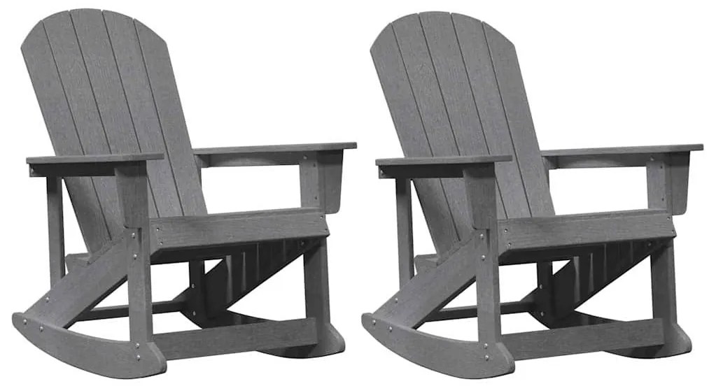 Adirondack hintás székek 2 pcs Világosszürke HDPE