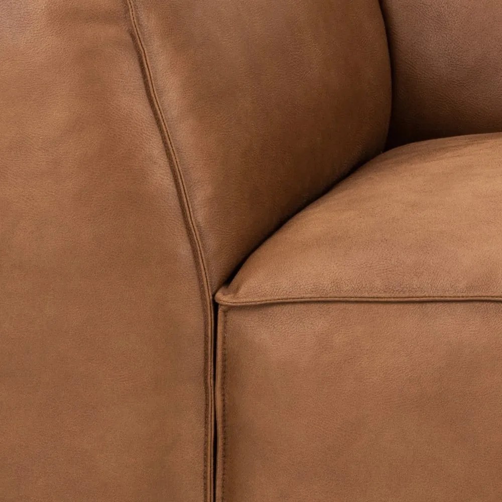 Konyakbarna bőrutánzat kanapé 282 cm Fairfield Kentucky – Bonami Selection